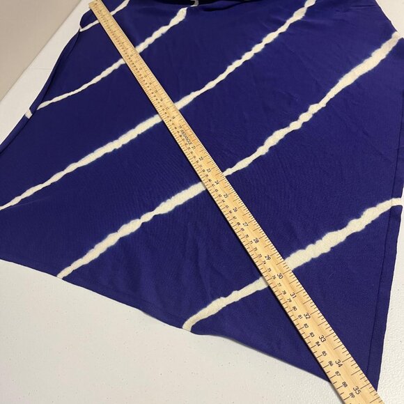 NWT Halston Heritage Open Front Cardigan S Blue Silk Blend Asymmetric Sweater - Picture 11 of 14